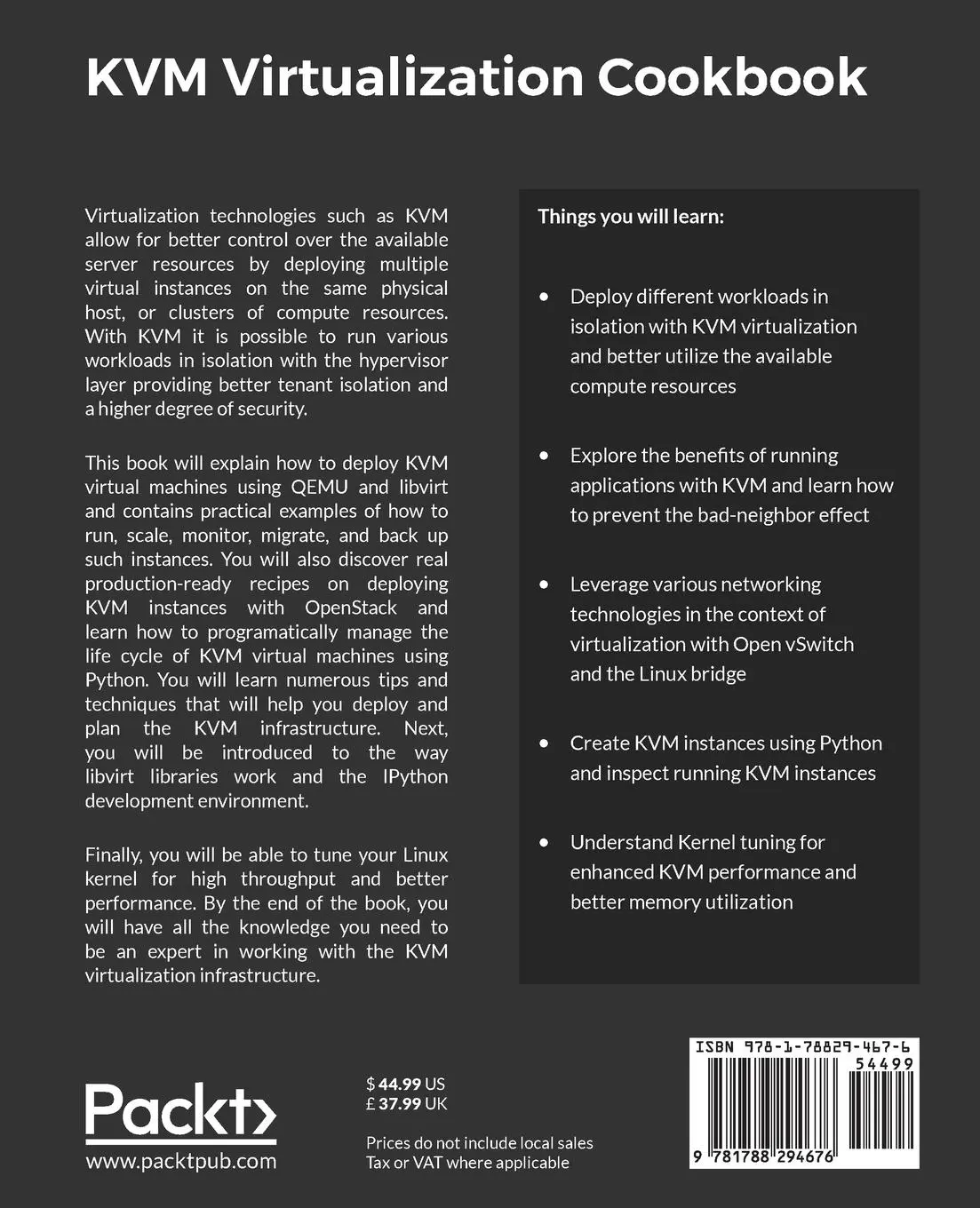 Rückseite: 9781788294676 | KVM Virtualization Cookbook | Konstantin Ivanov | Taschenbuch | 2017