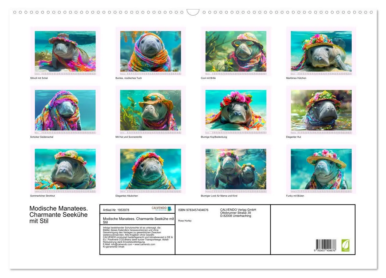 Bild: 9783457404676 | Modische Manatees. Charmante Seekühe mit Stil (Wandkalender 2026...