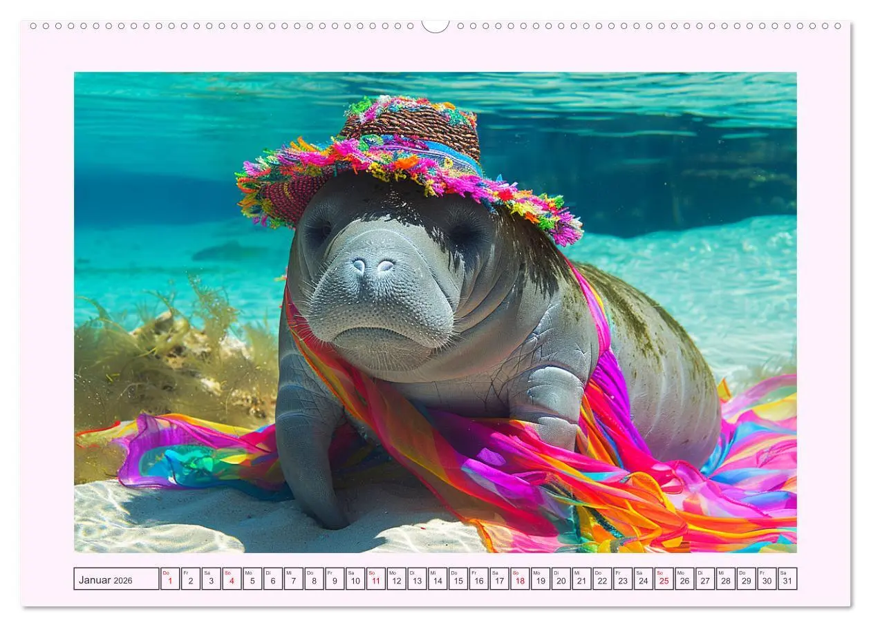 Bild: 9783457404676 | Modische Manatees. Charmante Seekühe mit Stil (Wandkalender 2026...
