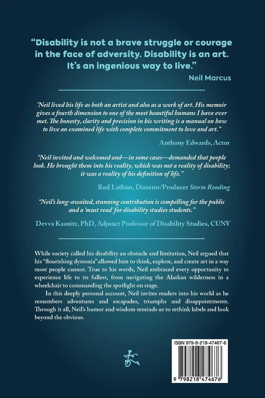Rückseite: 9798218474676 | I, Spastic | The Autobiography of Neil Marcus | Neil Marcus | Buch