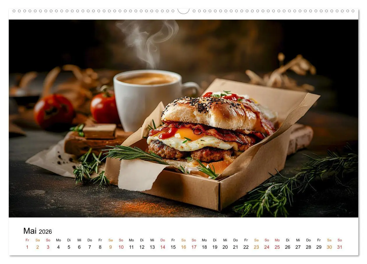 Bild: 9783457324776 | Fastfood - schnell, sündig, lecker (Wandkalender 2026 DIN A2 quer),...