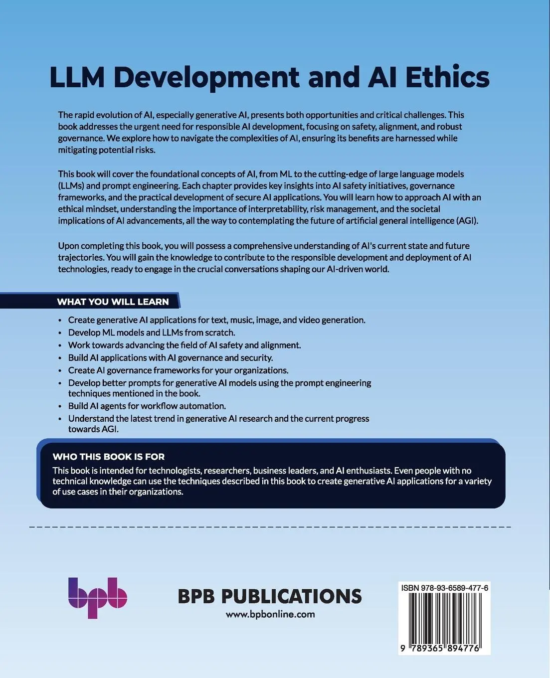 Rückseite: 9789365894776 | LLM Development and AI Ethics | Ambuj Agrawal | Taschenbuch | Englisch
