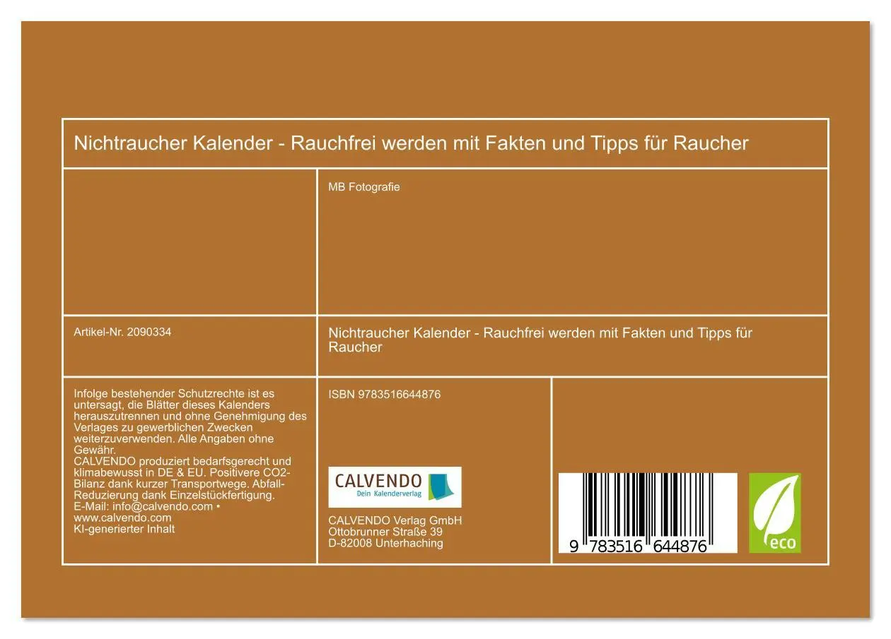 Bild: 9783516644876 | Nichtraucher Kalender - Rauchfrei werden mit Fakten und Tipps für...