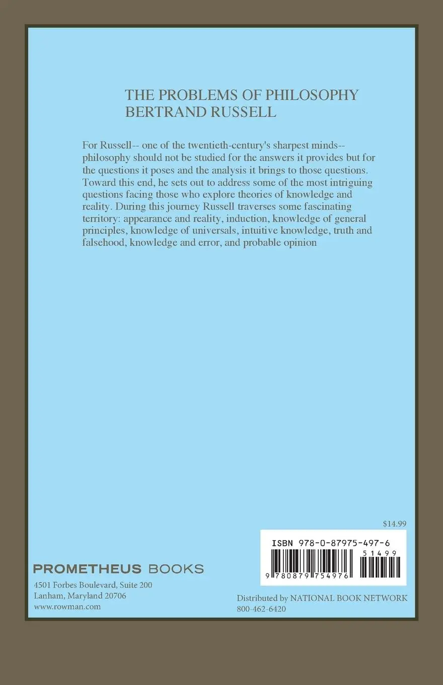 Rückseite: 9780879754976 | The Problems of Philosophy | Bertrand Russell | Taschenbuch | Englisch
