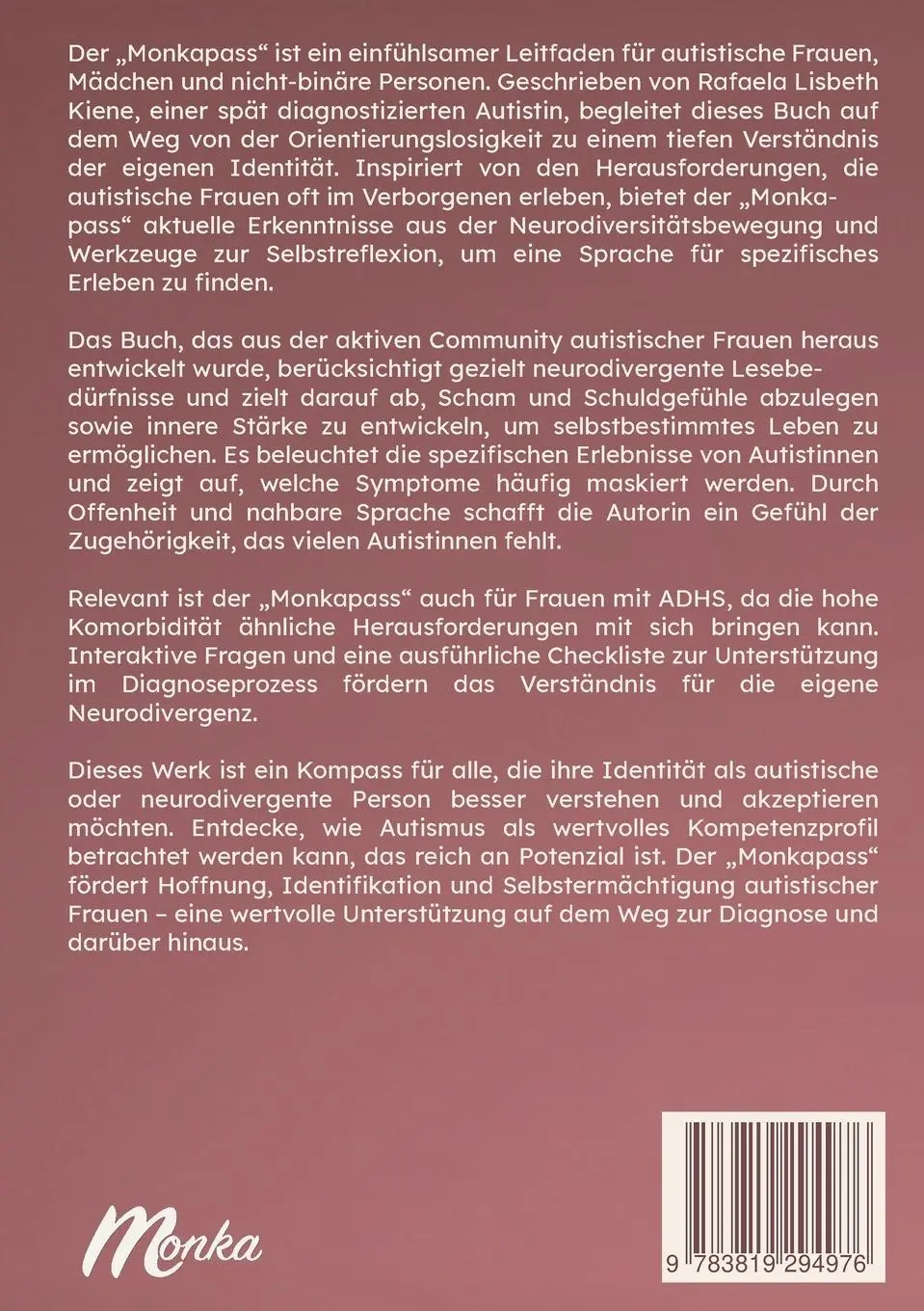 Rückseite: 9783819294976 | Ein Guide durchs Autismusspektrum für Frauen | Rafaela Lisbeth Kiene