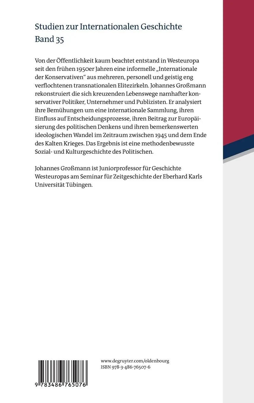 Rückseite: 9783486765076 | Die Internationale der Konservativen | Johannes Großmann | Buch | XII