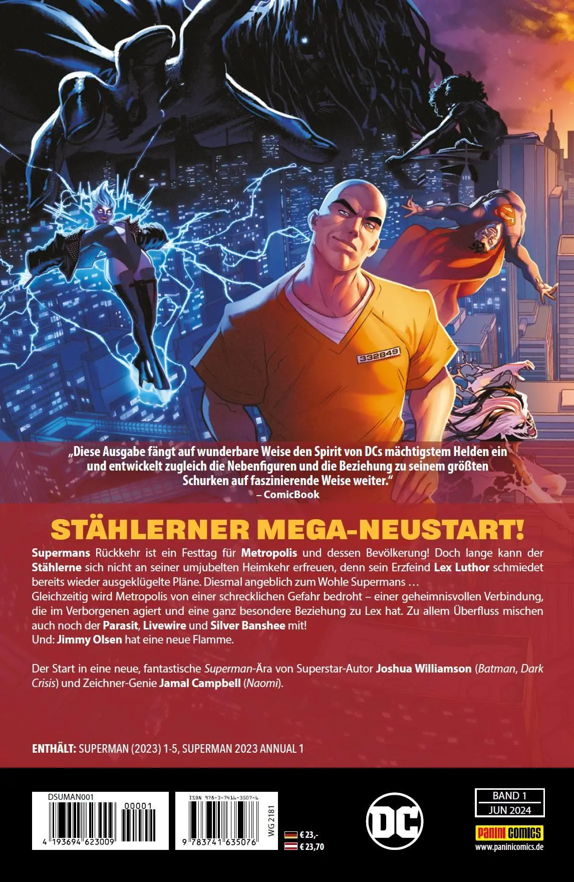 Rückseite: 9783741635076 | Superman | Bd. 1 (3. Serie): Die Stadt der Geheimnisse | Taschenbuch