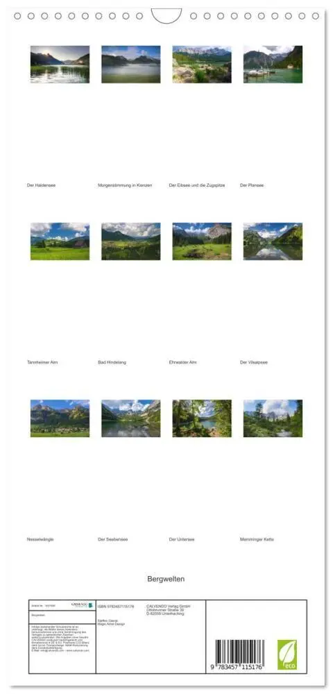 Bild: 9783457115176 | Familienplaner 2025 - Bergwelten mit 5 Spalten (Wandkalender, 21 x...