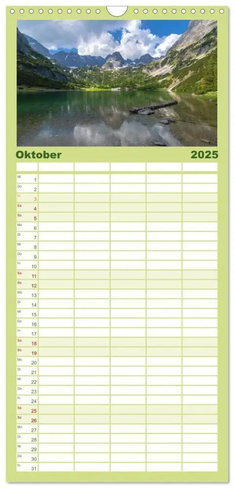 Bild: 9783457115176 | Familienplaner 2025 - Bergwelten mit 5 Spalten (Wandkalender, 21 x...
