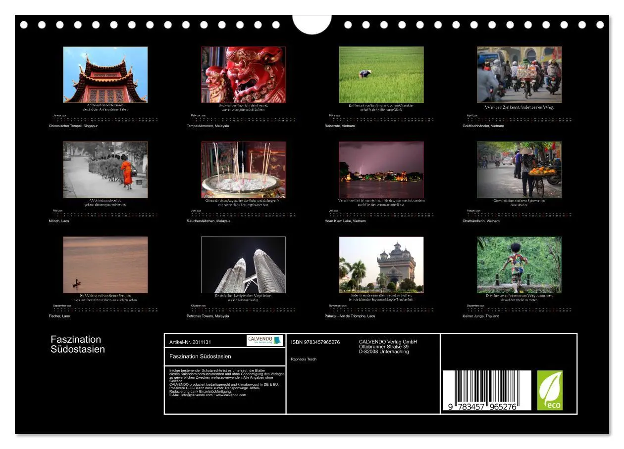 Bild: 9783457965276 | Faszination Südostasien (Wandkalender 2026 DIN A4 quer), CALVENDO...
