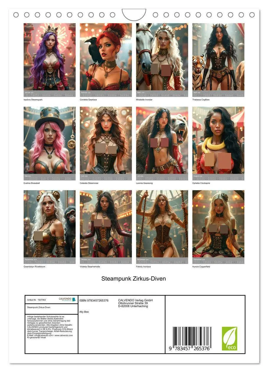Bild: 9783457265376 | Steampunk Zirkus-Diven (Wandkalender 2026 DIN A4 hoch), CALVENDO...