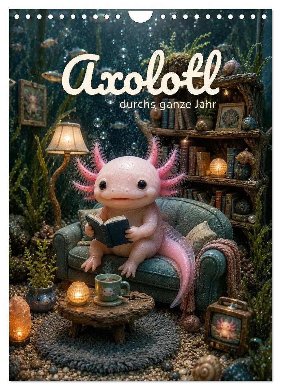 Cover: 9783594405376 | Axolotl durchs ganze Jahr (Wandkalender 2027 DIN A4 hoch), CALVENDO...