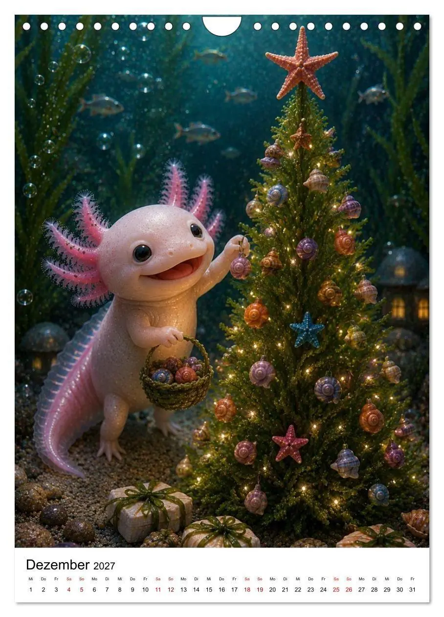 Bild: 9783594405376 | Axolotl durchs ganze Jahr (Wandkalender 2027 DIN A4 hoch), CALVENDO...