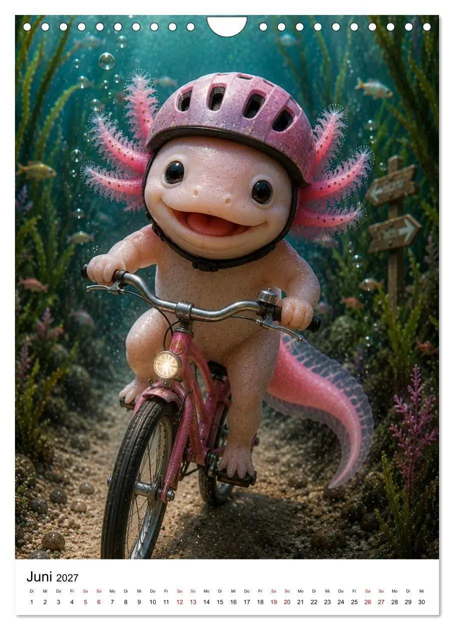 Bild: 9783594405376 | Axolotl durchs ganze Jahr (Wandkalender 2027 DIN A4 hoch), CALVENDO...
