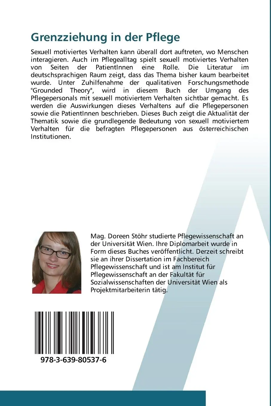 Rückseite: 9783639805376 | Grenzziehung in der Pflege | Doreen Stöhr | Taschenbuch | Paperback