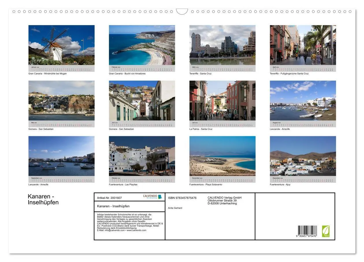 Bild: 9783457875476 | Kanaren - Inselhüpfen (Wandkalender 2026 DIN A2 quer), CALVENDO...