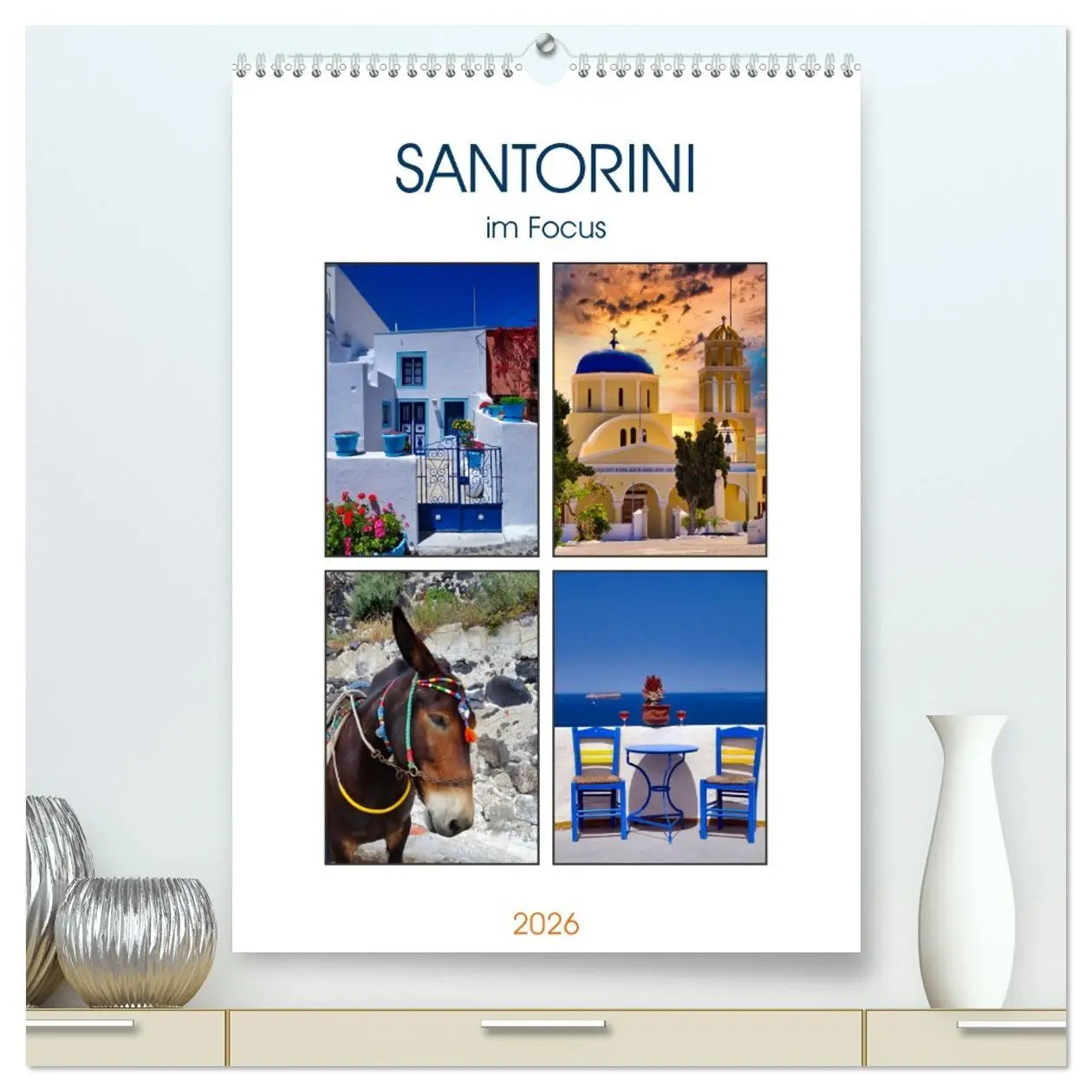 Cover: 9783516345476 | Santorini im Focus (hochwertiger Premium Wandkalender 2026 DIN A2...