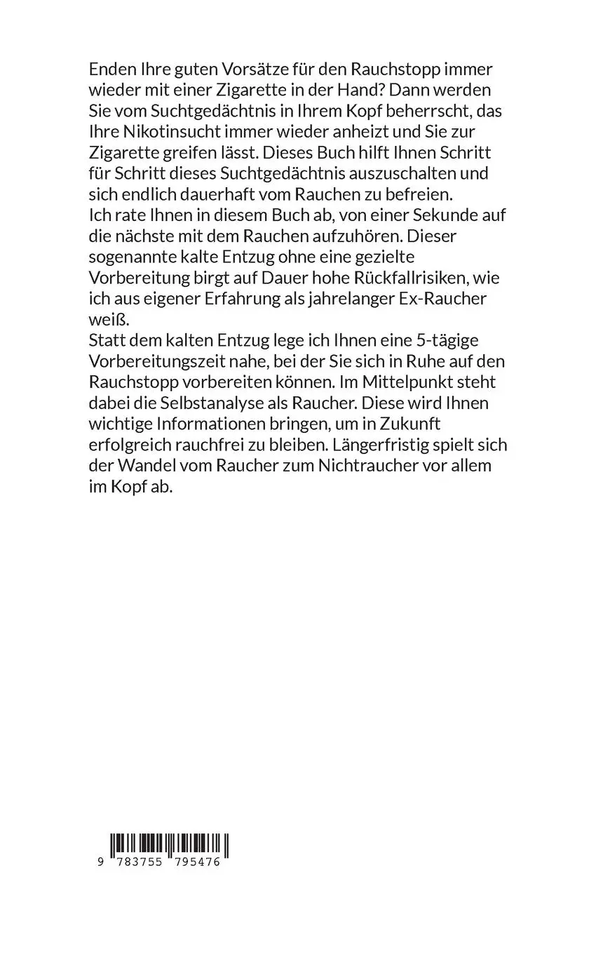 Rückseite: 9783755795476 | Ich rauche nicht! Mein Kopf ist frei von Nikotin! | Markus K. Hoffmann