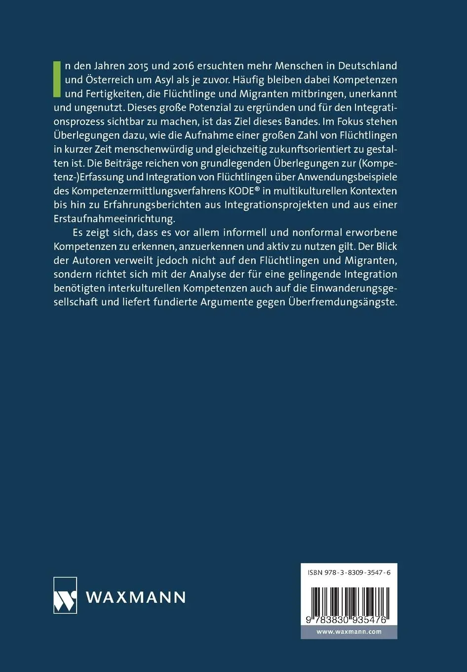 Rückseite: 9783830935476 | Intelligente Integration von Flüchtlingen und Migranten | Taschenbuch
