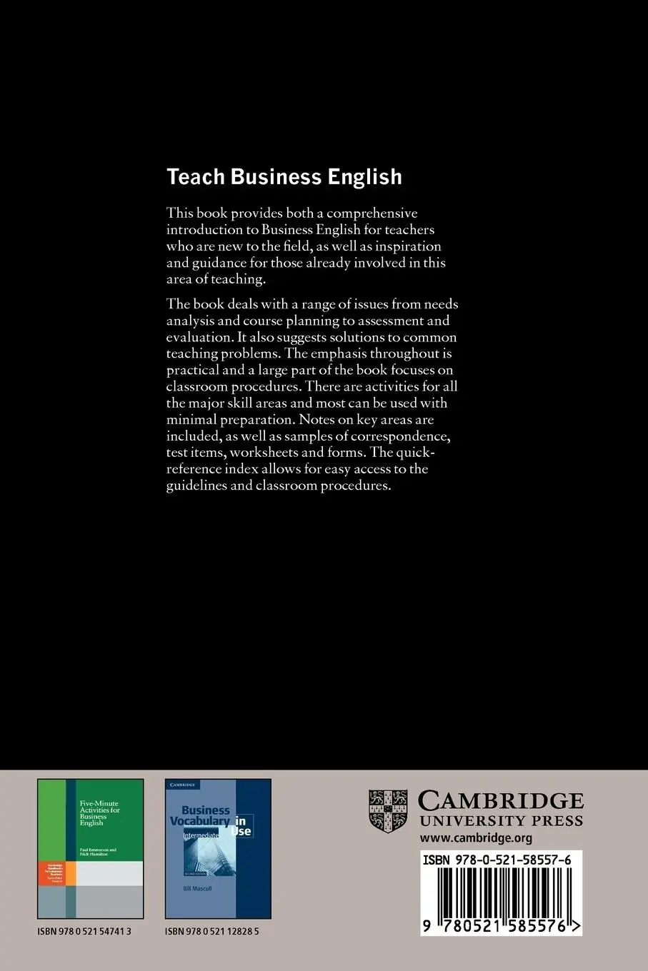 Rückseite: 9780521585576 | Teach Business English | Sylvie Donna | Taschenbuch | Paperback | 2000