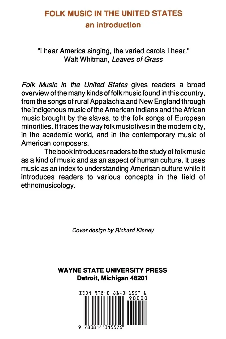 Rückseite: 9780814315576 | Folk Music in the United States | An Introduction (Revised) | Nettl