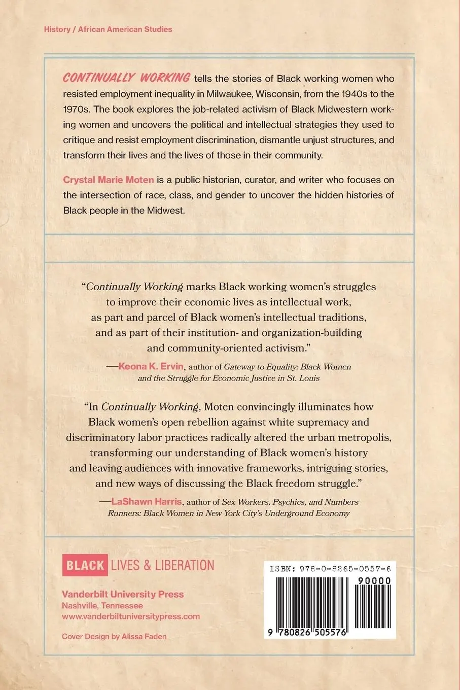 Rückseite: 9780826505576 | Continually Working | Crystal Marie Moten | Taschenbuch | Englisch
