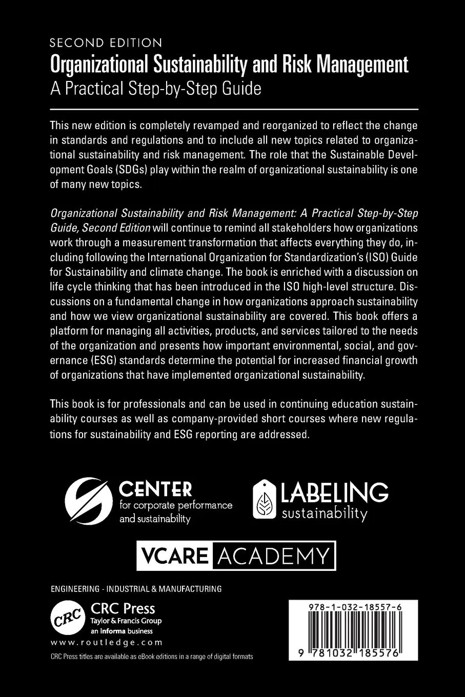 Rückseite: 9781032185576 | Organizational Sustainability and Risk Management | Staaf (u. a.)