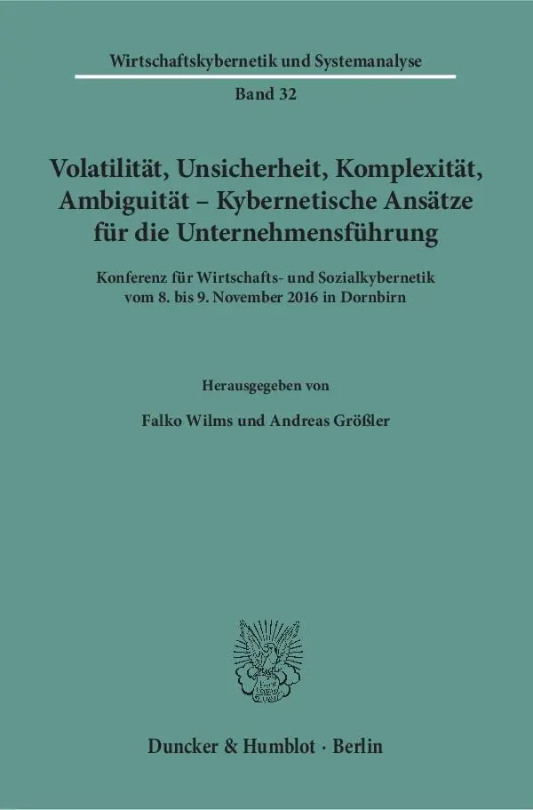 Cover: 9783428155576 | Volatilität, Unsicherheit, Komplexität, Ambiguität - Kybernetische...