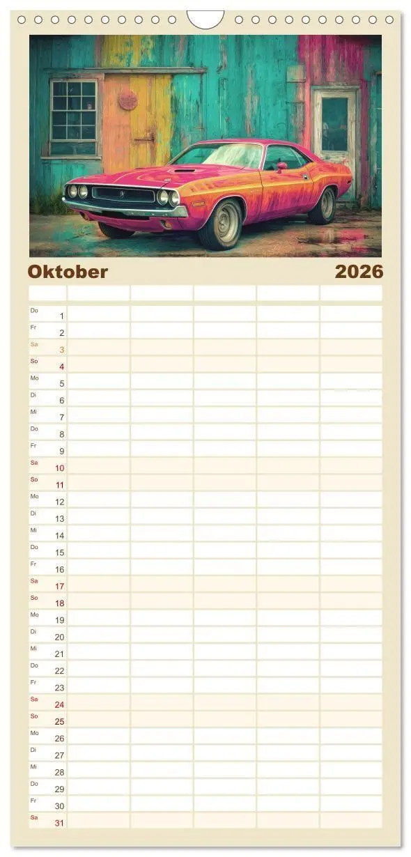Bild: 9783516715576 | Familienplaner 2026 - Amerikas rollende Legenden - Retro-Design...