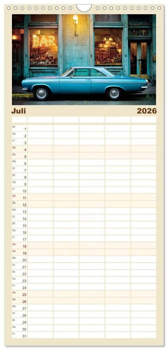 Bild: 9783516715576 | Familienplaner 2026 - Amerikas rollende Legenden - Retro-Design...