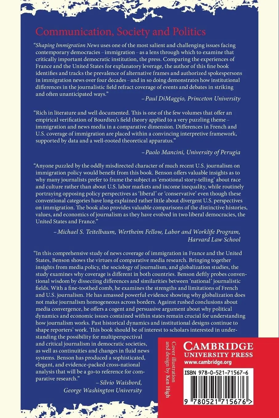 Rückseite: 9780521715676 | Shaping Immigration News | Rodney Benson | Taschenbuch | Englisch