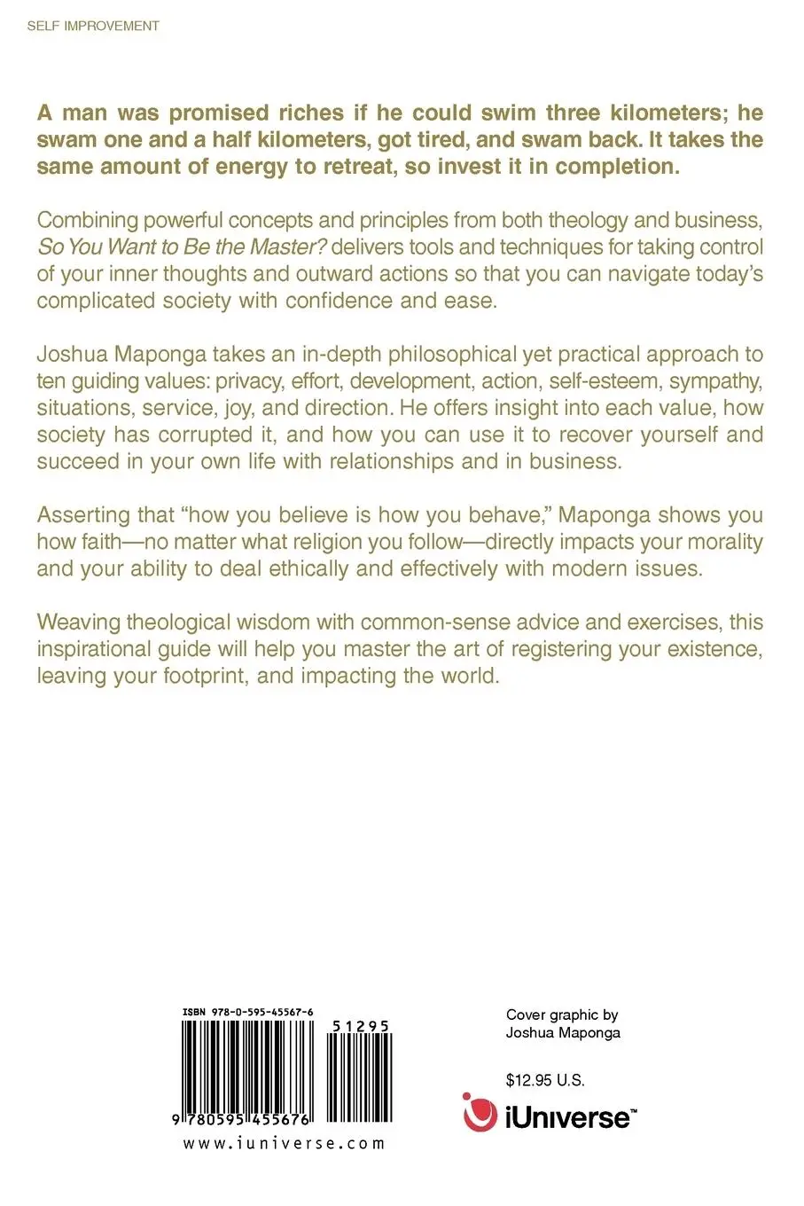 Rückseite: 9780595455676 | So You Want to Be the Master? | Joshua Maponga | Taschenbuch | 2008