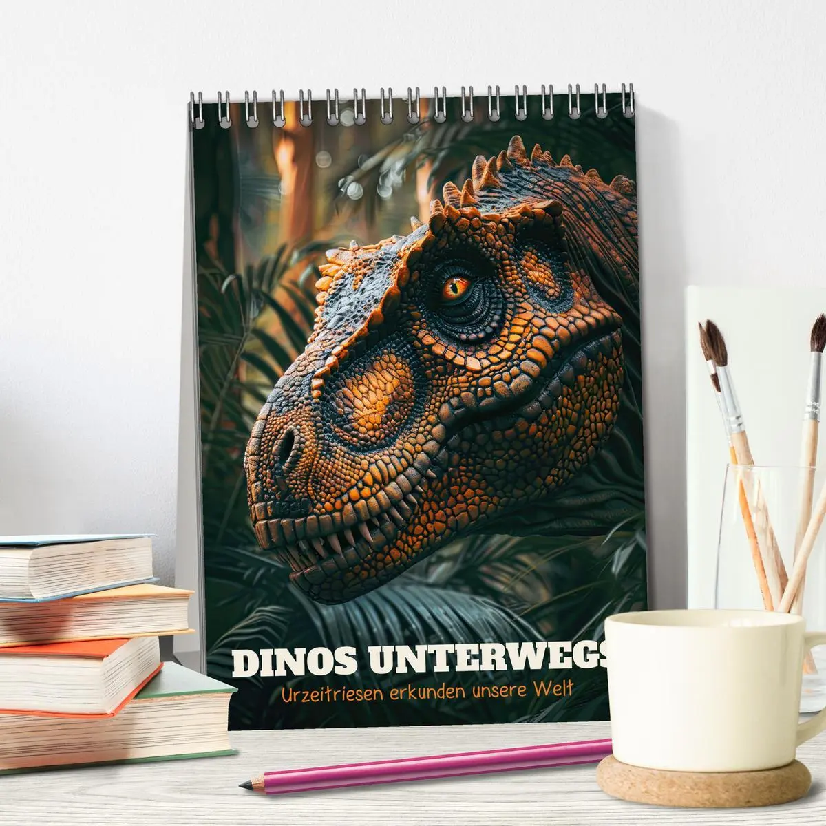Bild: 9783516255676 | Dinos unterwegs: Urzeitriesen erkunden unsere Welt (Tischkalender...