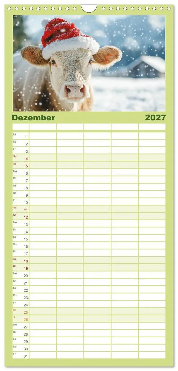 Bild: 9783594305676 | Familienplaner 2027 - KÜHE AUF DER ALM - Der Kalender aus Bayern...