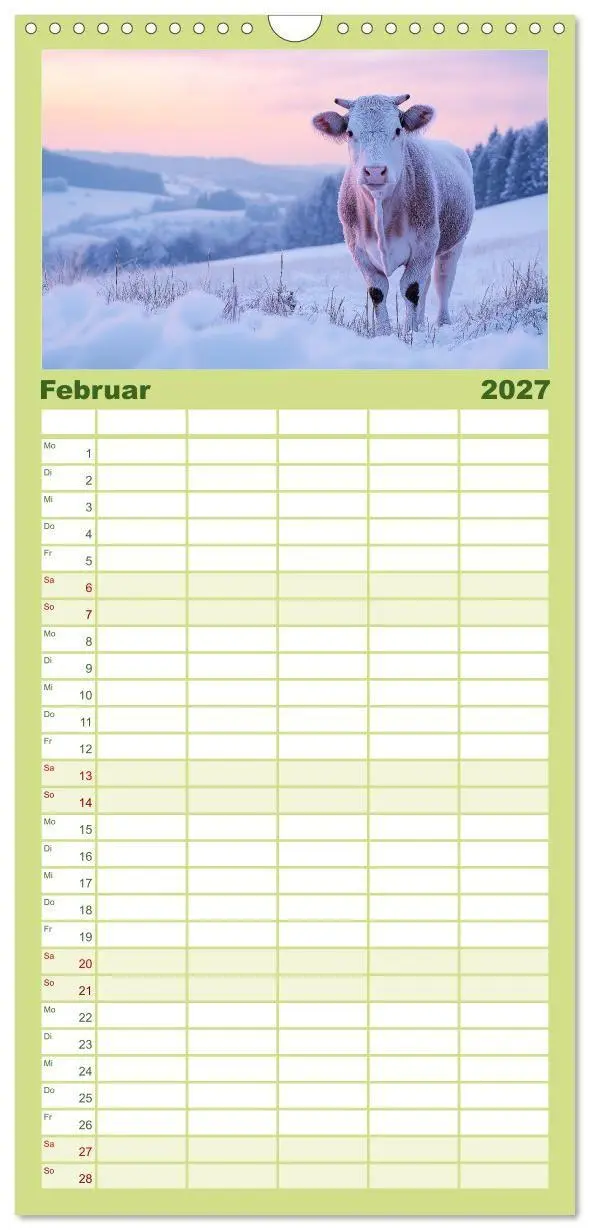 Bild: 9783594305676 | Familienplaner 2027 - KÜHE AUF DER ALM - Der Kalender aus Bayern...