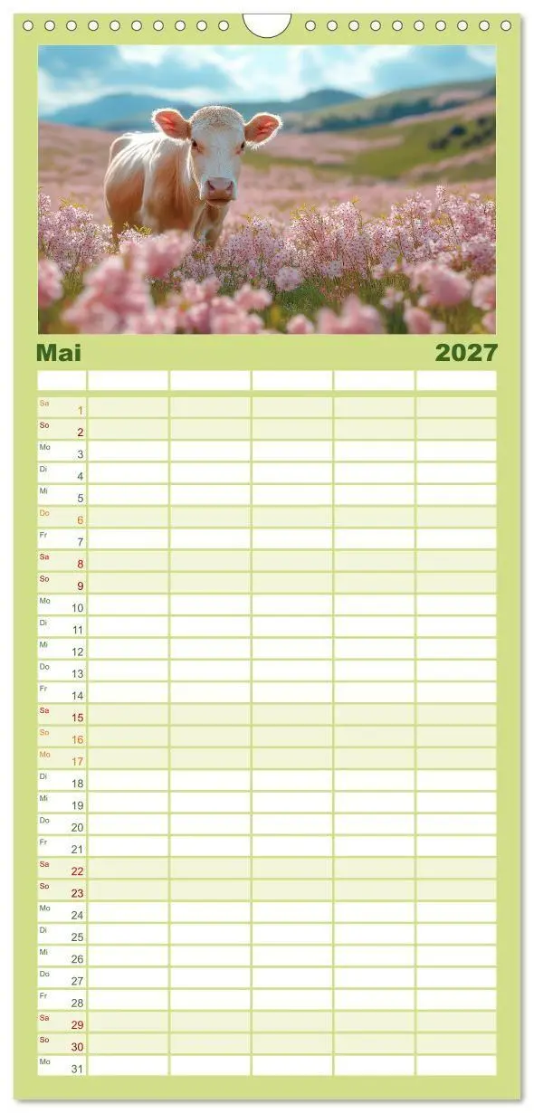 Bild: 9783594305676 | Familienplaner 2027 - KÜHE AUF DER ALM - Der Kalender aus Bayern...