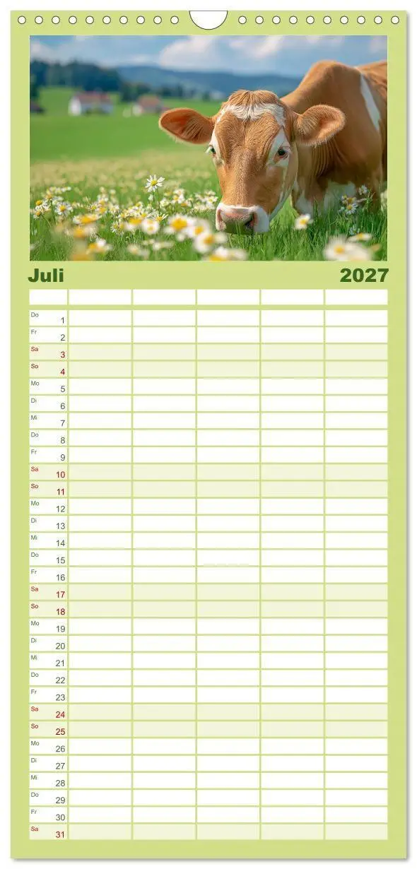 Bild: 9783594305676 | Familienplaner 2027 - KÜHE AUF DER ALM - Der Kalender aus Bayern...