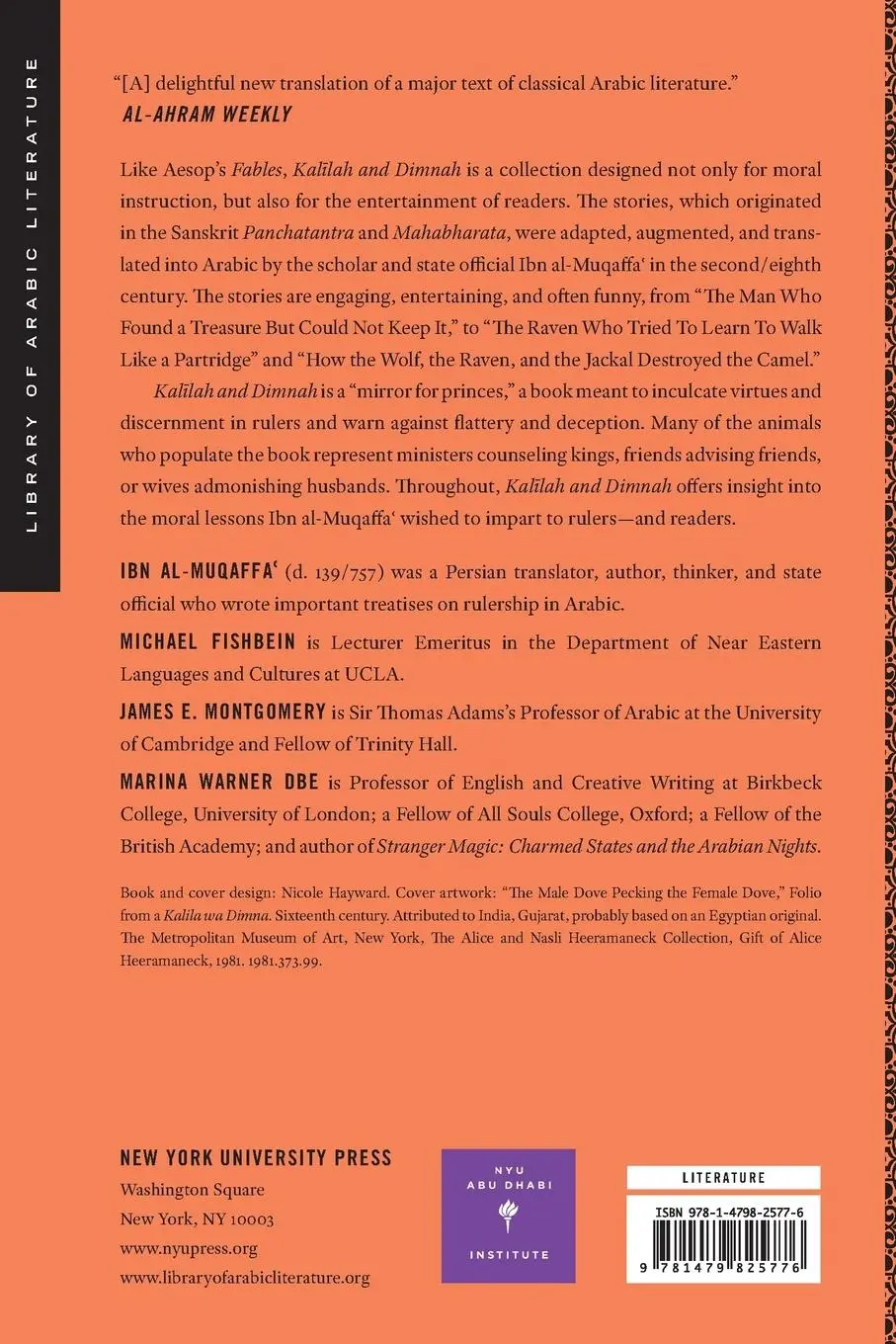 Rückseite: 9781479825776 | Kalīlah and Dimnah | Fables of Virtue and Vice | Al-Muqaffa&amp;
