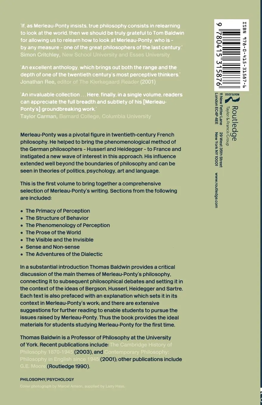 Rückseite: 9780415315876 | Maurice Merleau-Ponty | Basic Writings | Thomas Baldwin | Taschenbuch