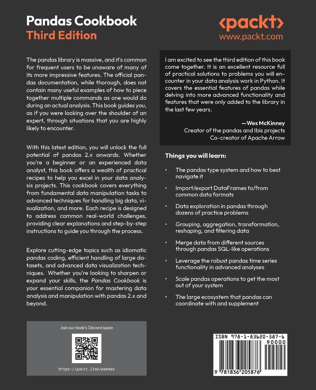 Rückseite: 9781836205876 | Pandas Cookbook - Third Edition | William Ayd (u. a.) | Taschenbuch