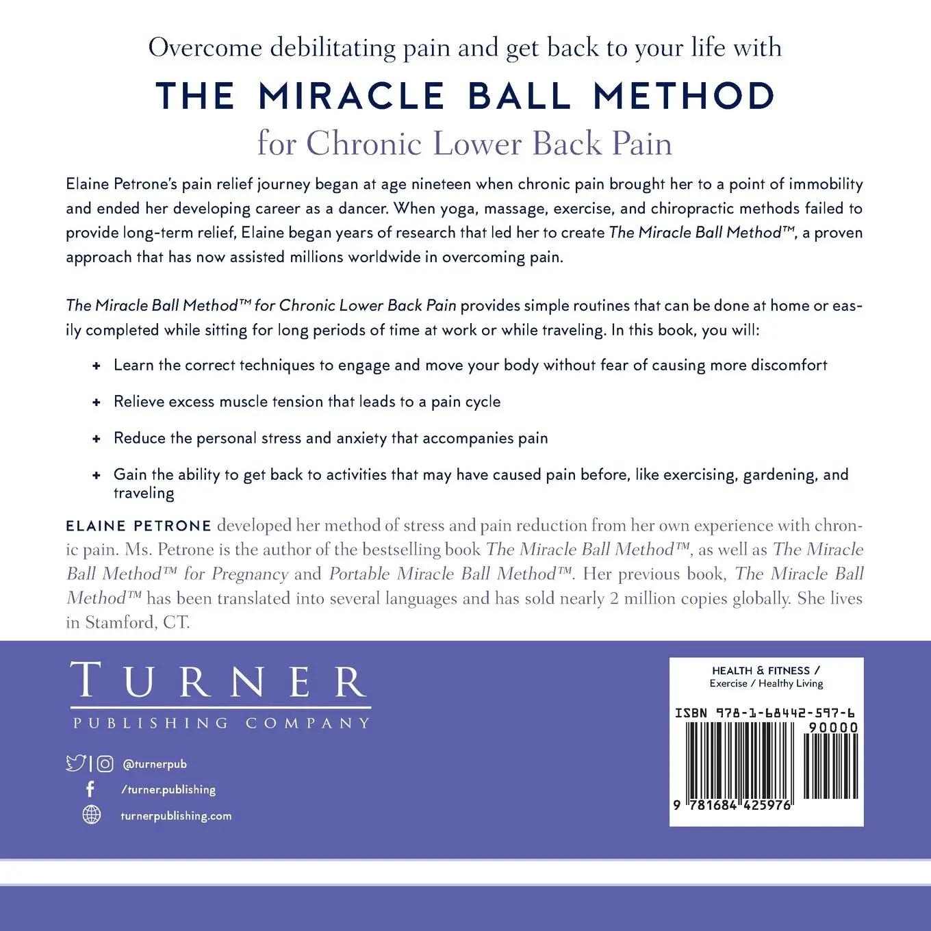 Rückseite: 9781684425976 | The Miracle Ball Method for Chronic Lower Back Pain | Elaine Petrone