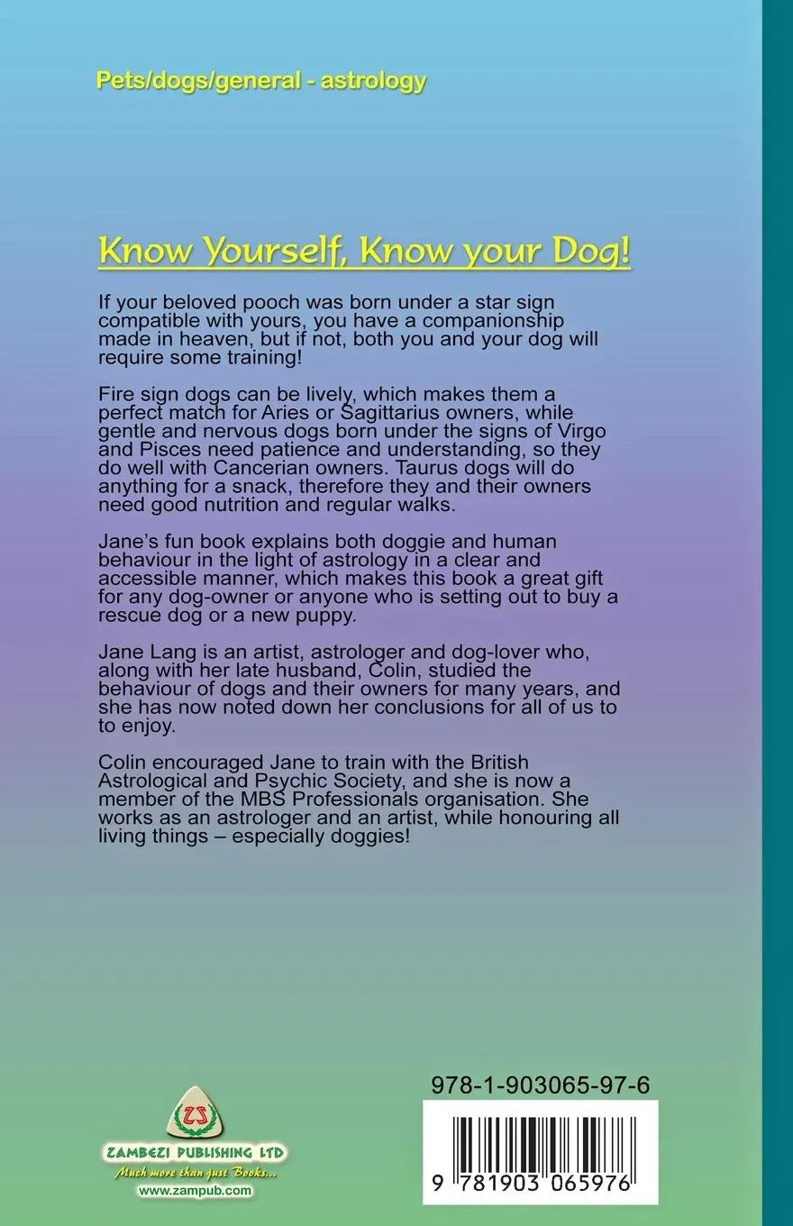Rückseite: 9781903065976 | Zodiac Dogs | The Astrology of Dogs and their Owners | Jane Lang