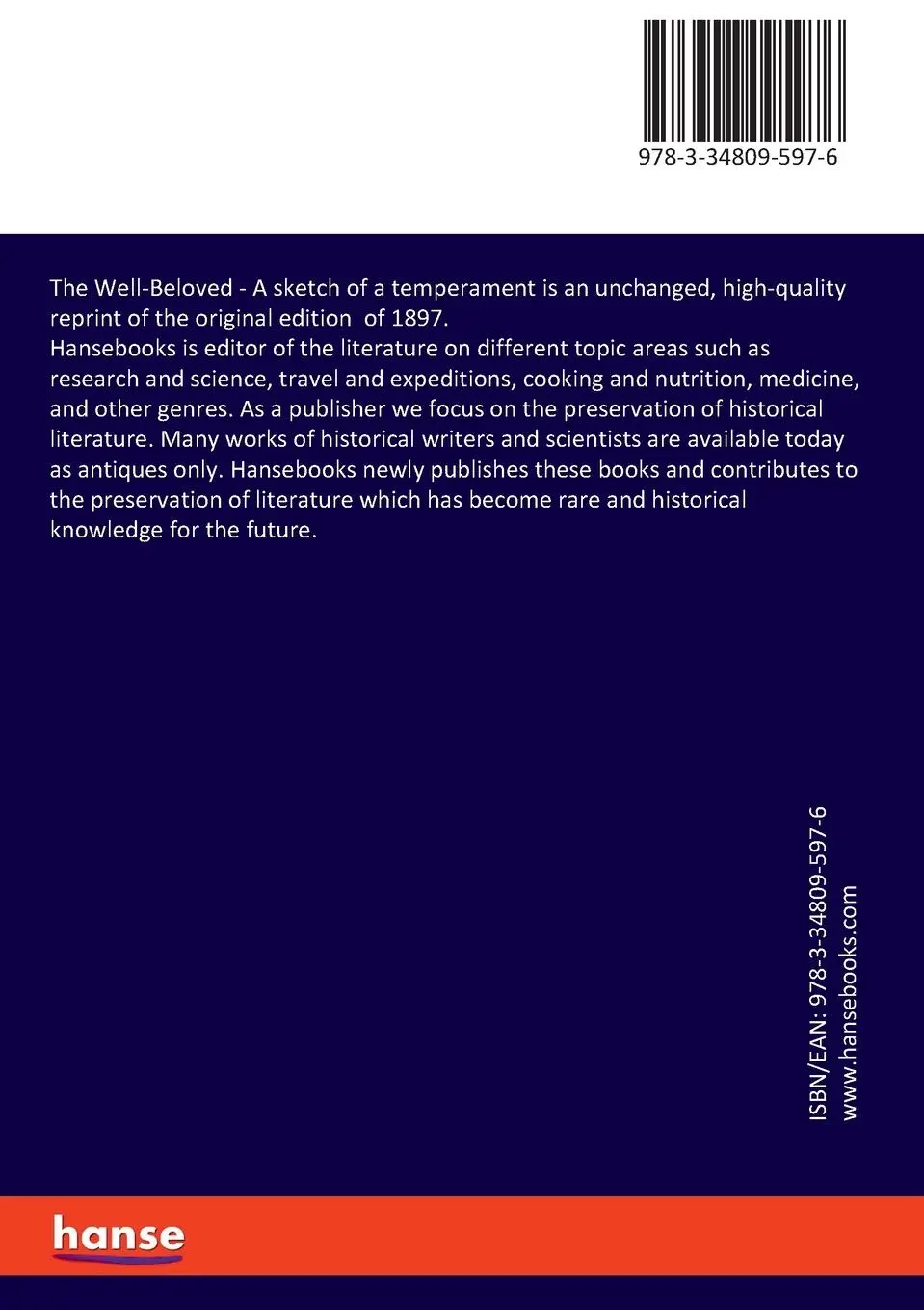 Rückseite: 9783348095976 | The Well-Beloved | A sketch of a temperament | Thomas Hardy | Buch