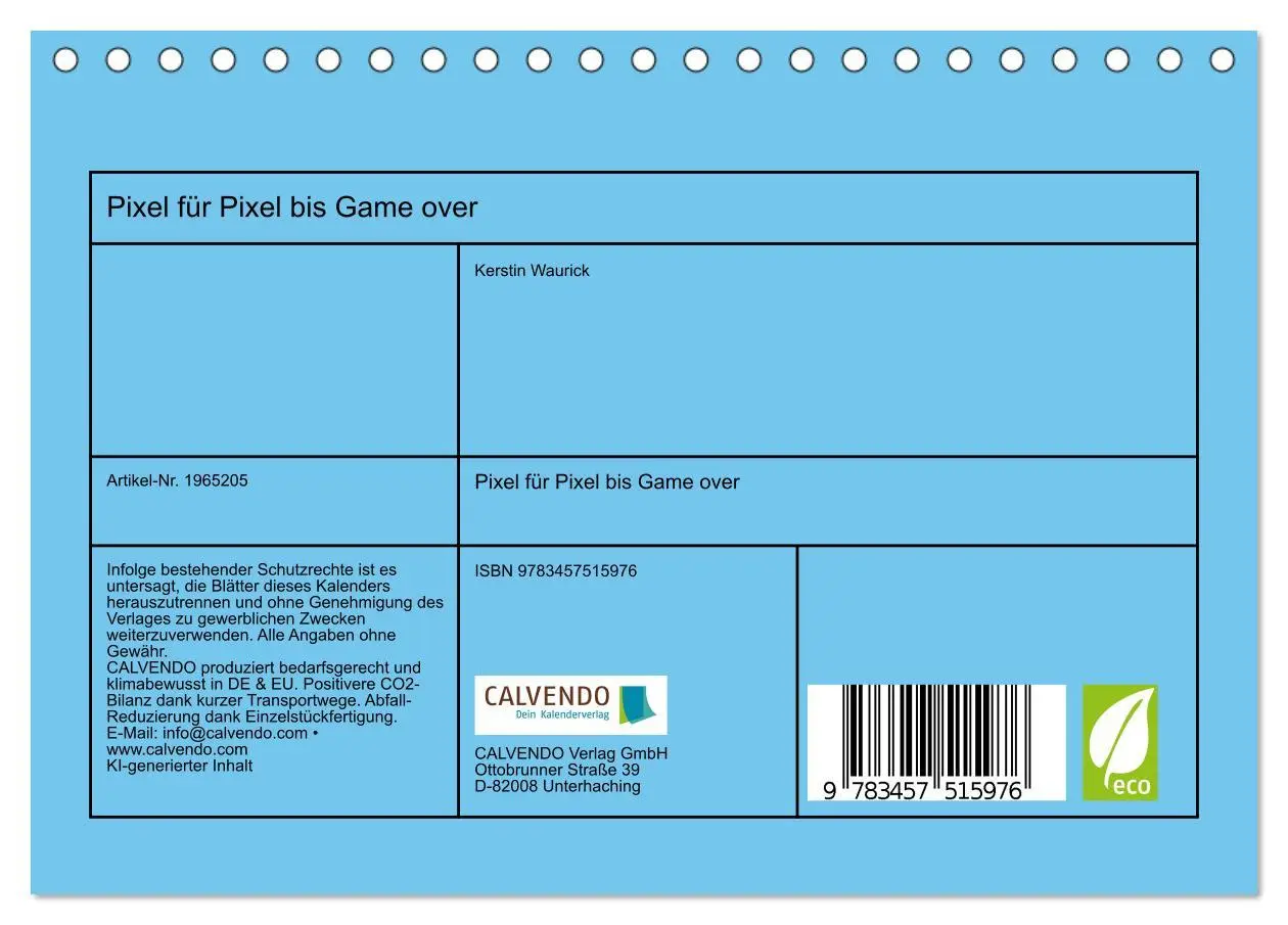 Bild: 9783457515976 | Pixel für Pixel bis Game over (Tischkalender 2026 DIN A5 quer),...