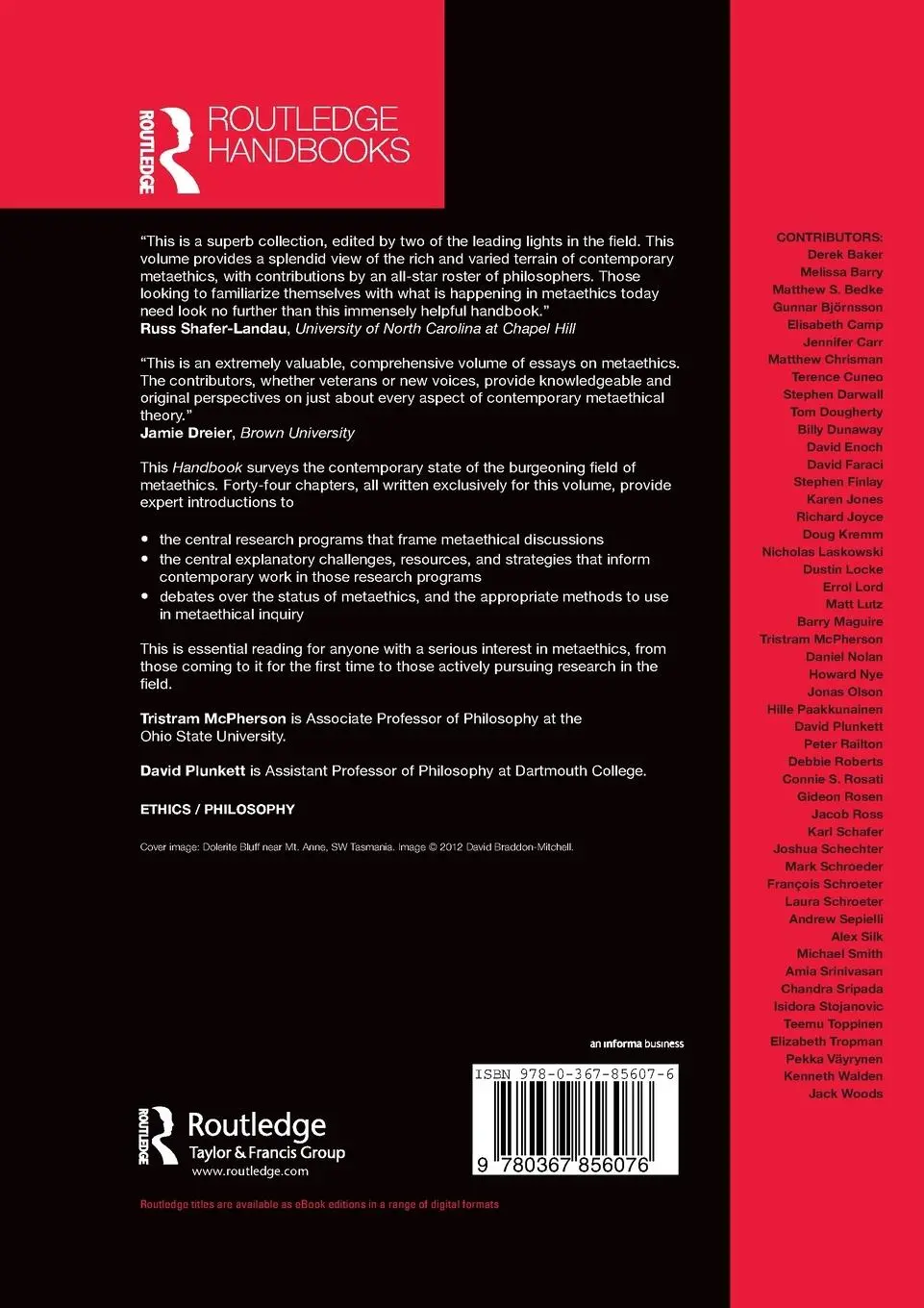 Rückseite: 9780367856076 | The Routledge Handbook of Metaethics | Tristram McPherson (u. a.)