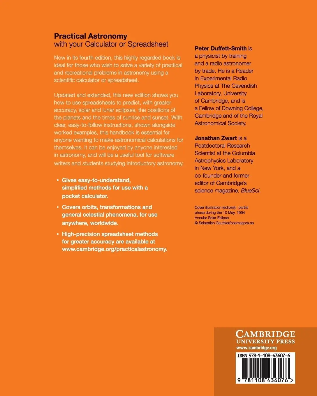 Rückseite: 9781108436076 | Practical Astronomy with your Calculator or Spreadsheet | Taschenbuch