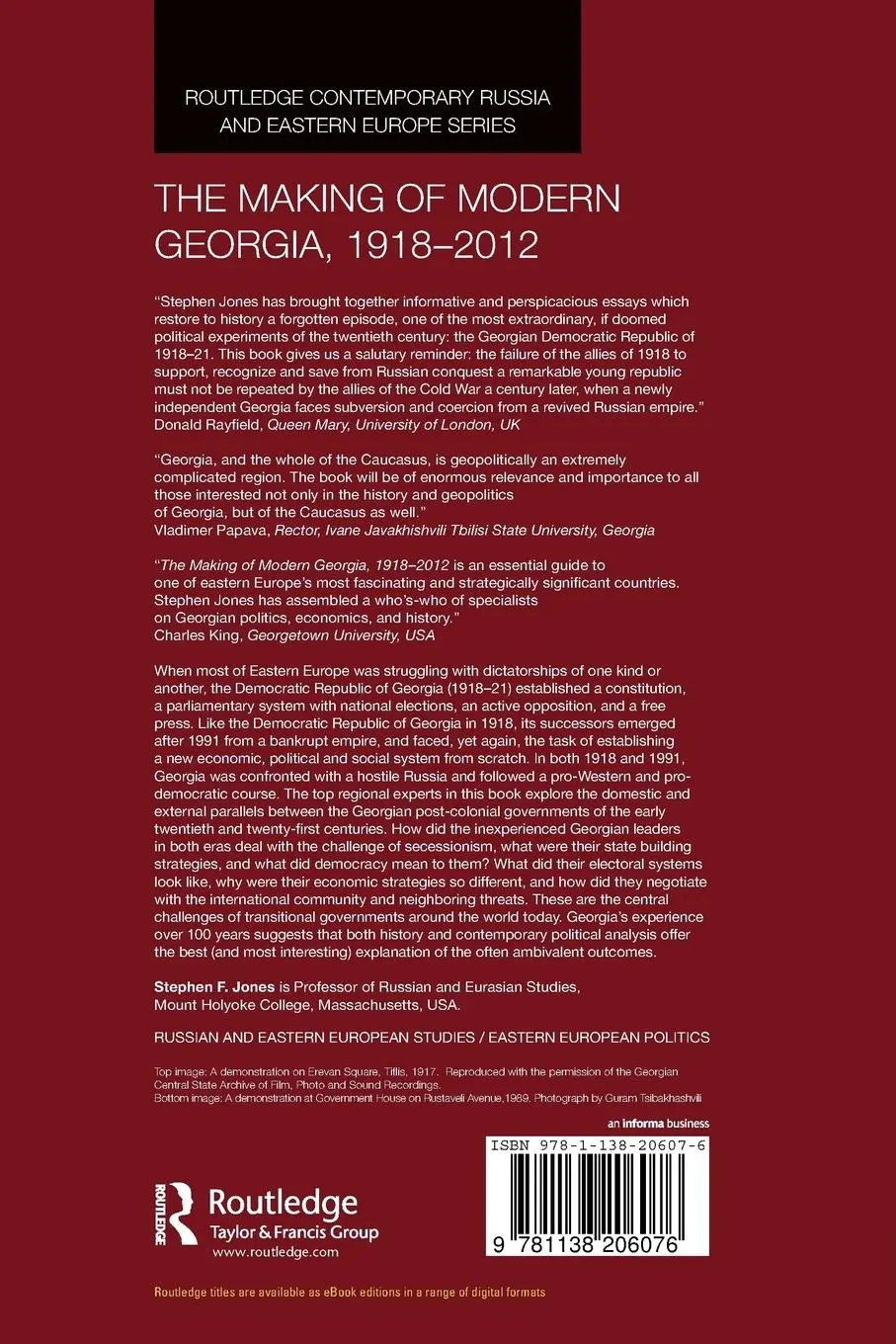 Rückseite: 9781138206076 | The Making of Modern Georgia, 1918-2012 | Stephen F. Jones | Buch
