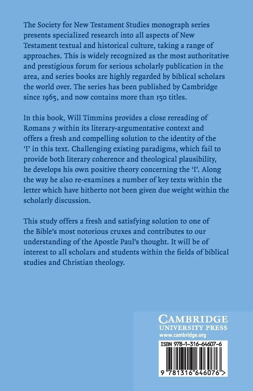 Rückseite: 9781316646076 | Romans 7 and Christian Identity | Will N. Timmins | Taschenbuch | 2019