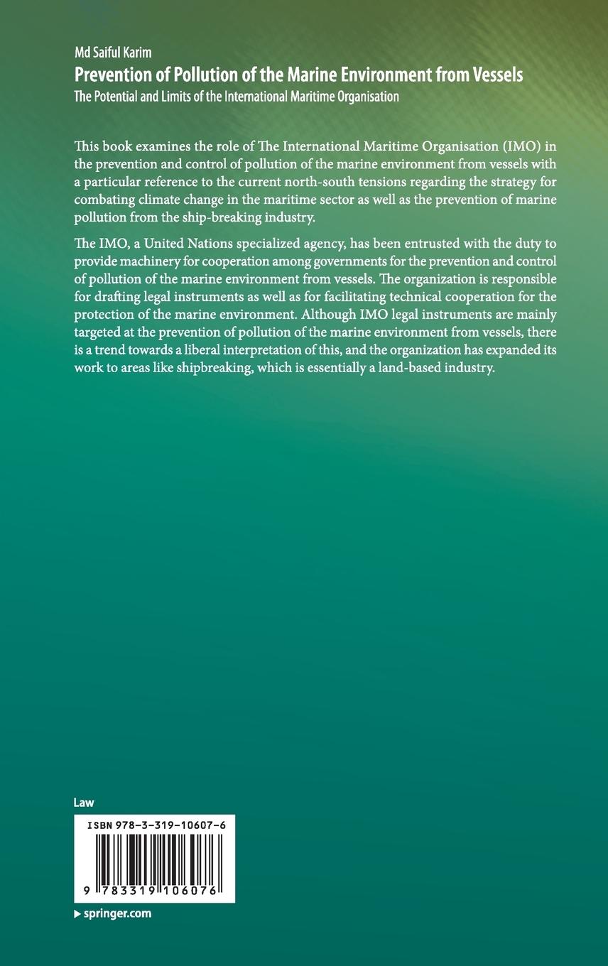 Rückseite: 9783319106076 | Prevention of Pollution of the Marine Environment from Vessels | Karim