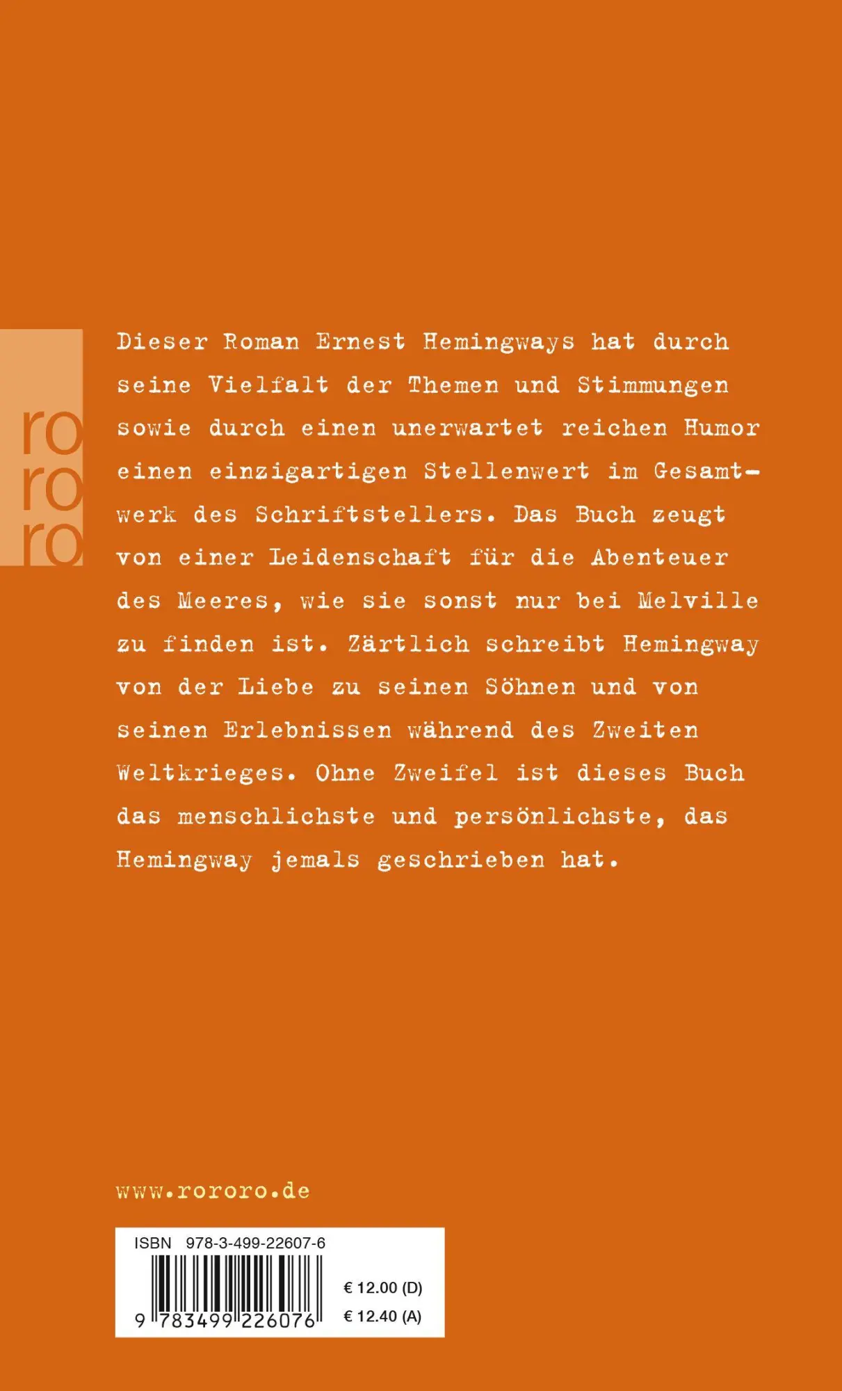 Rückseite: 9783499226076 | Inseln im Strom | Ernest Hemingway | Taschenbuch | 576 S. | Deutsch